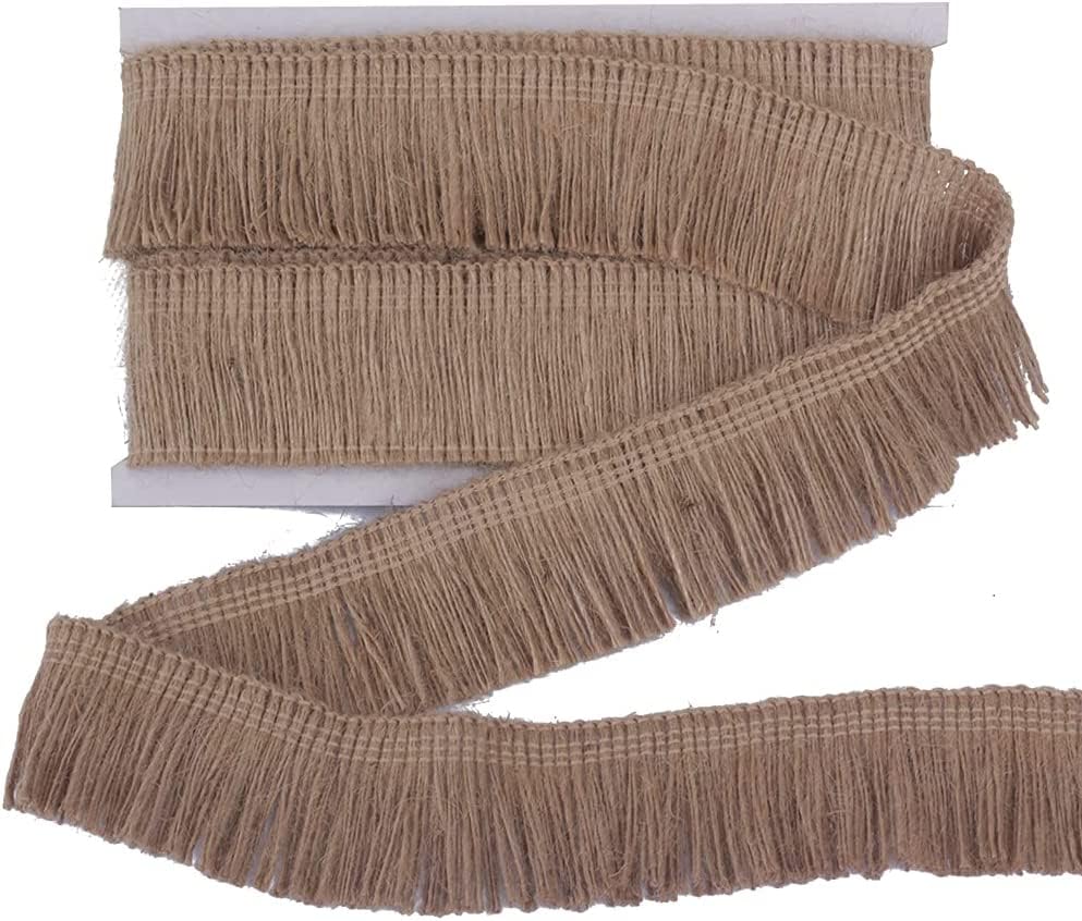 9 mtrs/29 feet Jute Tassel Fringe Lace Trim Ribbons Sewing Cloth Crafts Accessories Home Party Decoration-image-9