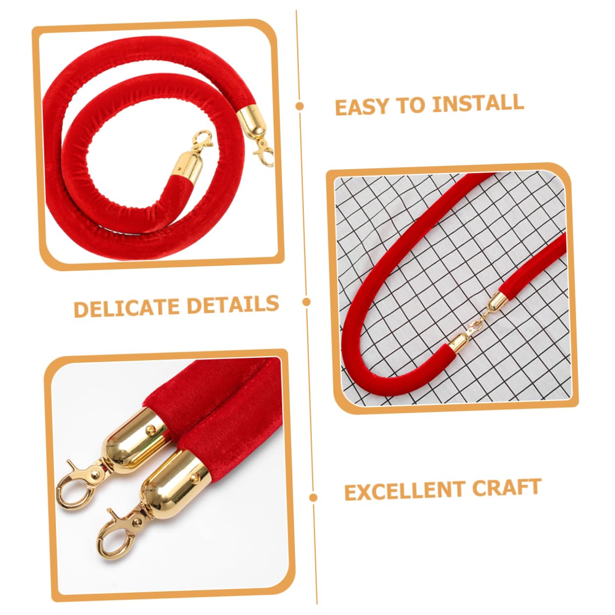 Housoutil Decking Rope End Connectors 2pc Weatherproof Snap Hook Caps Stainless Steel Rope End Stopper