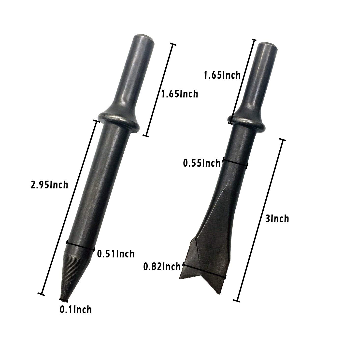 Jkjhbhged Pneumatic Chisel Air Hammer Sander Bit Set 9 Piece Set