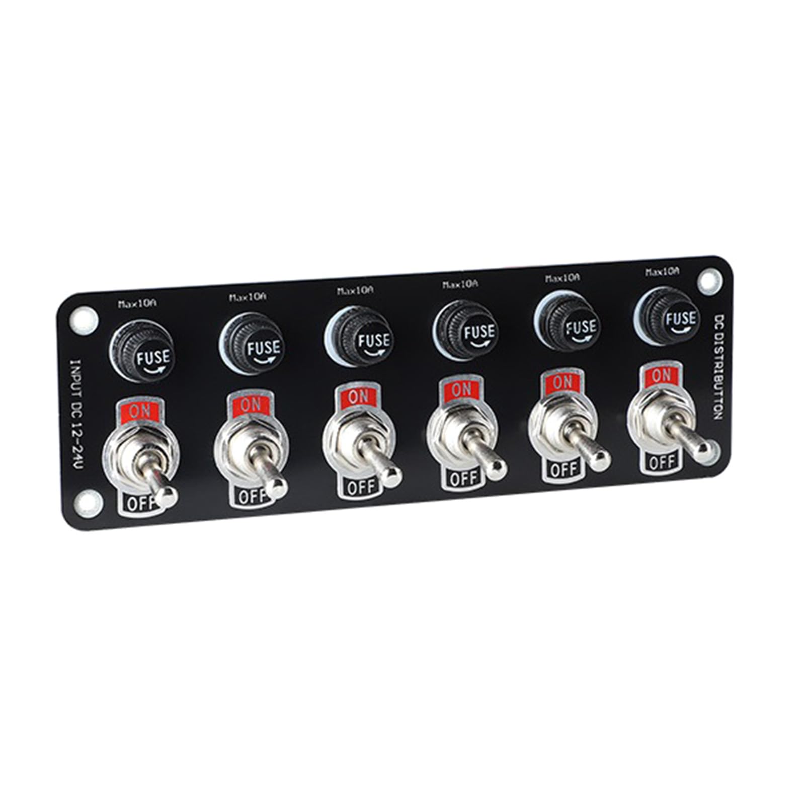 Interruttore a bilanciere a 6 vie rotondo pannello interruttore a bilanciere impermeabile facile da montare 12 V 24 V interruttore 10 A fusibile per barca camper