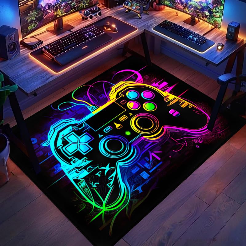 Gaming Rug - Gamer Rug for Boys Bedroom - Game Room Carpet - 80x60 inches