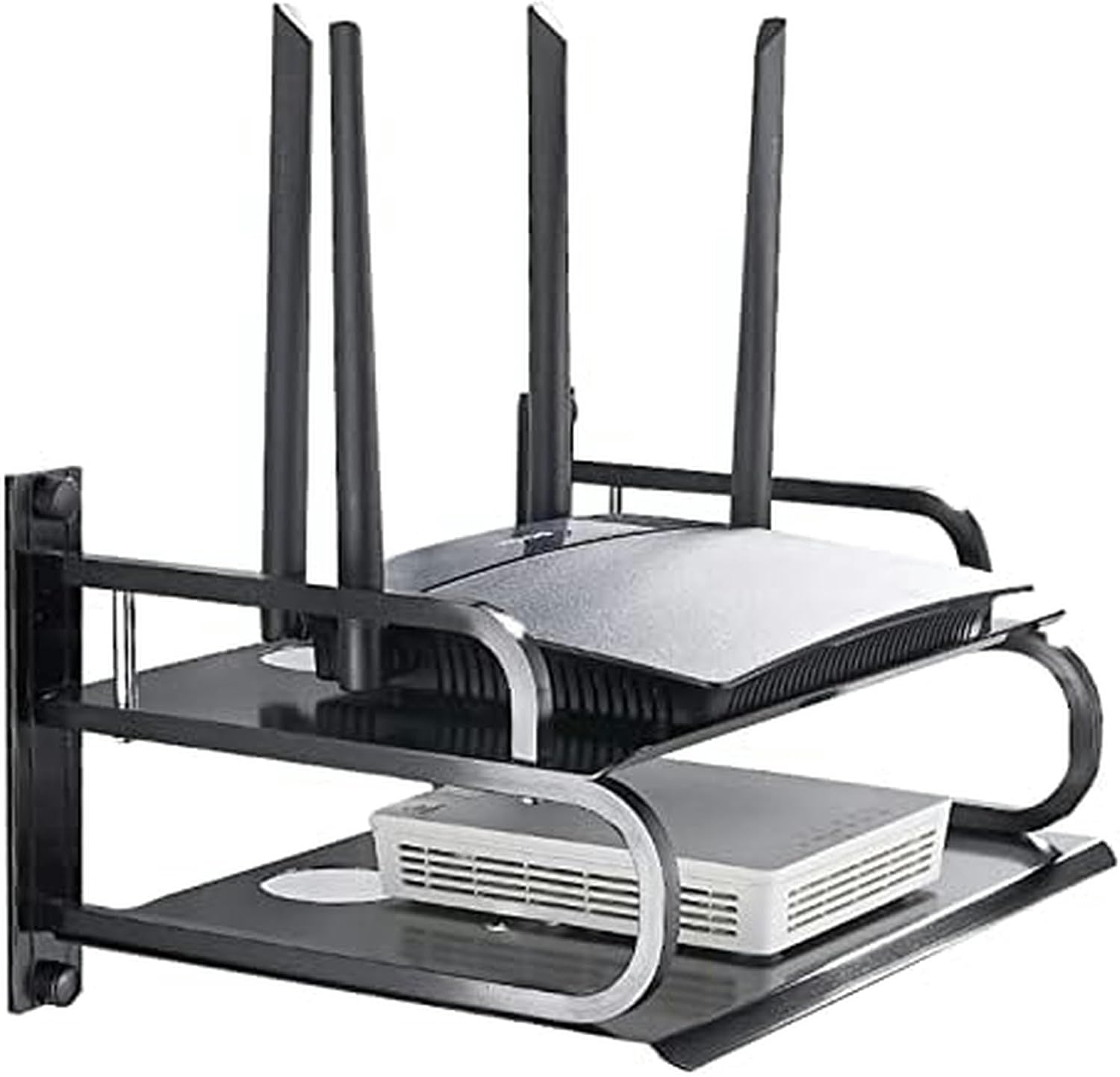 Router Storage Box,Wireless Wall-Mounted WiFi Storage Box Decorative Storage Rack Cable Organizer Box Stands(A,28x21x15cm)