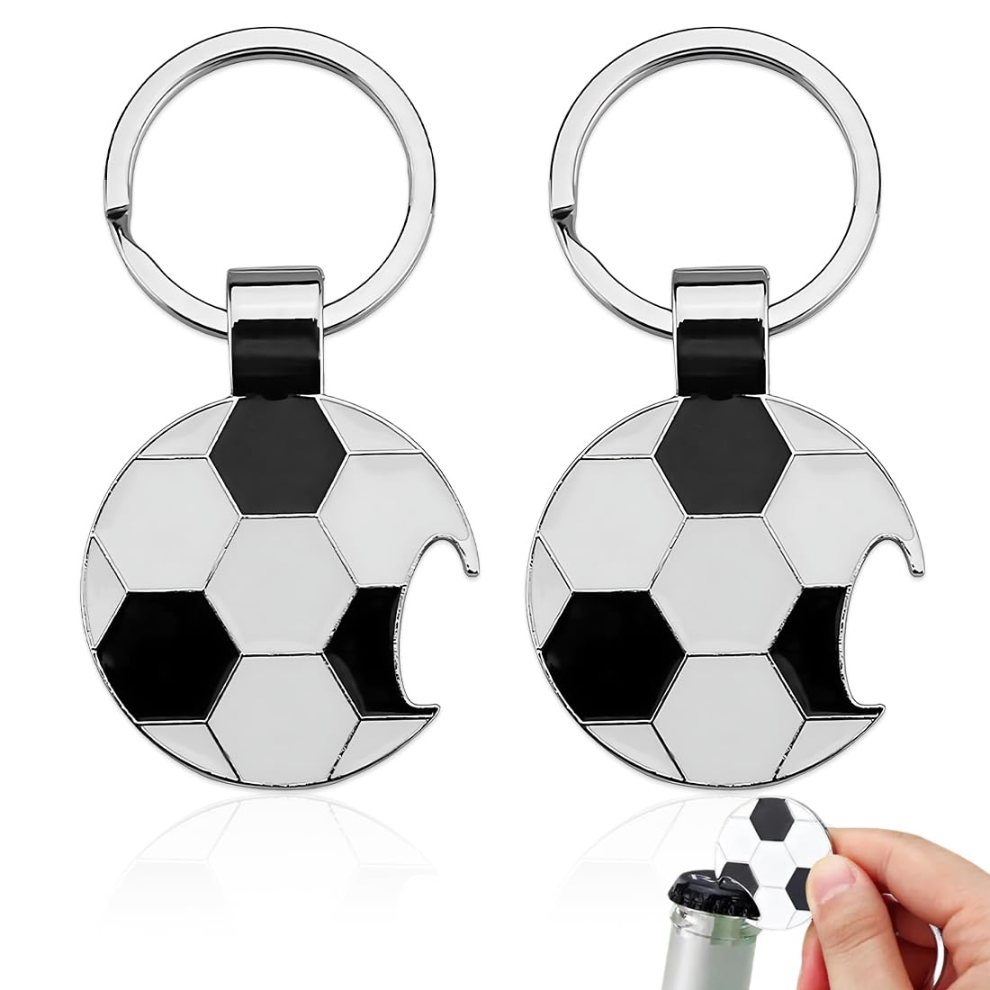 2 Pezzi Portachiavi Multifunzionale Calcio Apribottiglie Divertente Personalizzato, Gadget Calcio Regalo Per Uomo Keychain, Pallone Calcio Portachiavi Pallone Calcio Per Festa Mondiali 2026