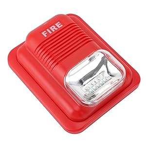 Acouto Buzzer de Bocina de Seguridad de Fuego, Luz LED de Alarma de Fuego, de Disparo de Sonido de Sonido Fuerte para Edificios Residenciales, con Timbre de Bocina de Fuego