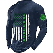 HJINGSUN St Patricks Day Shirts for Men Slainte Print Shirt Crewneck Long Sleeve Graphic Holiday Tshirts Slim Muscle Tops