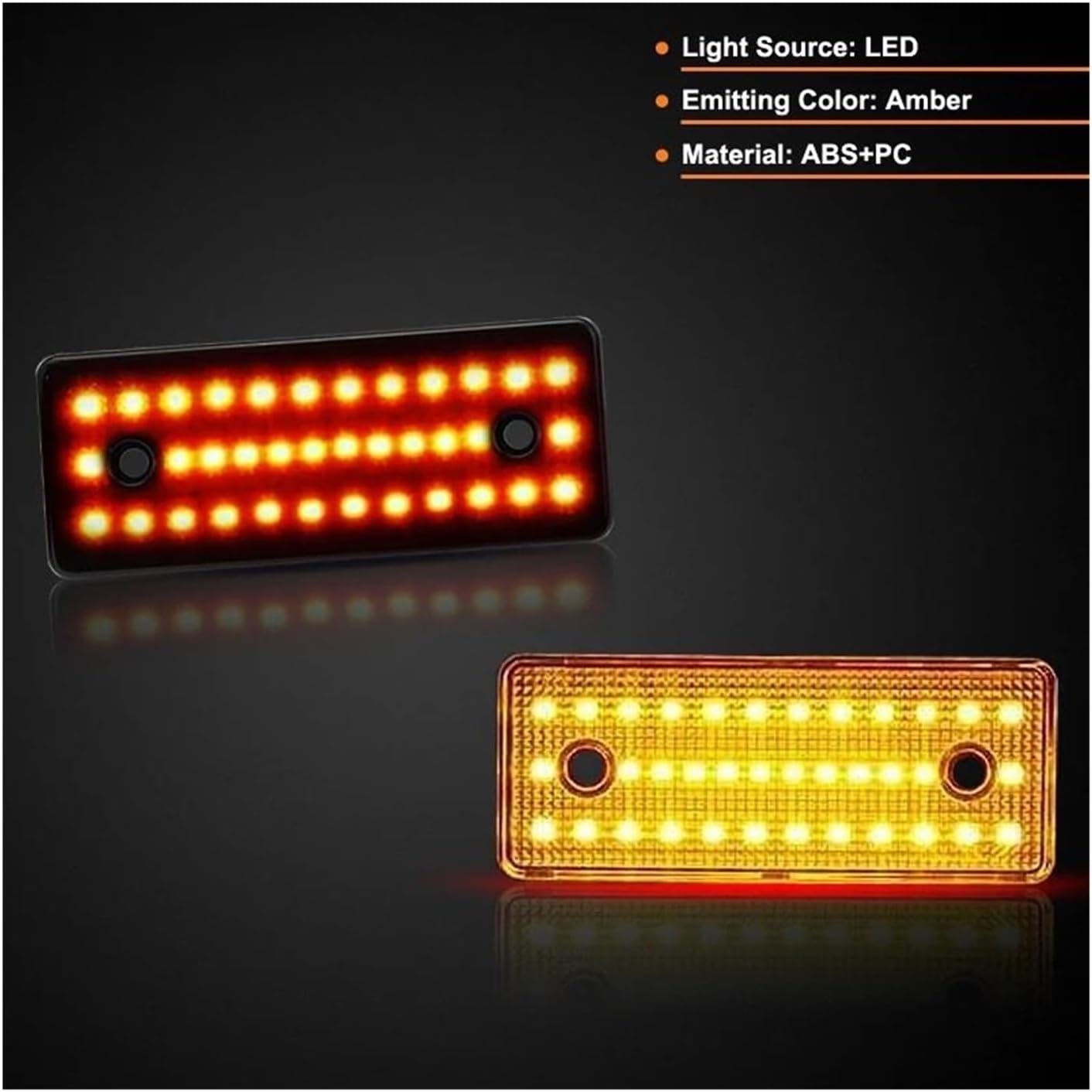 サイドランプ に適合する ダッジ 2500 3500 2001-2006 LED サイドマーカーランプ アンバーライト(Clear