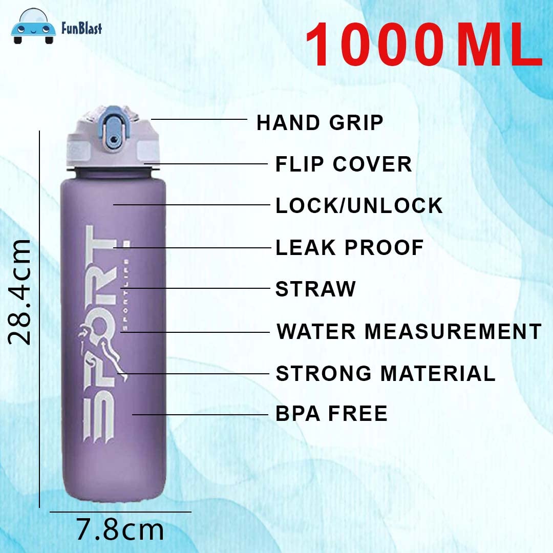 FunBlast Unbreakable Water Bottle - Leakproof & BPA-Free -3