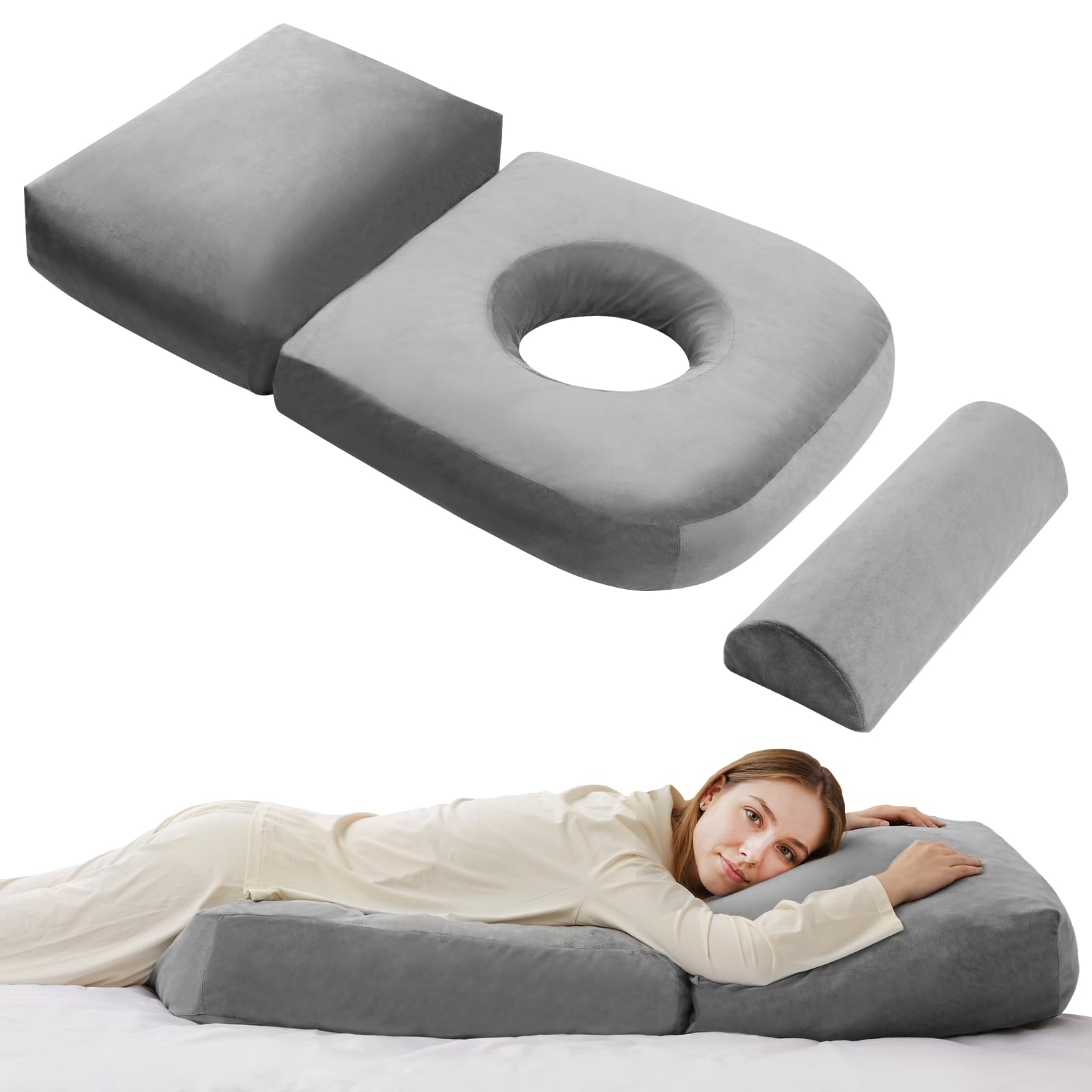 Photo 1 of Citybay Pregnancy Pillow with Leg Pillow - Dark Grey