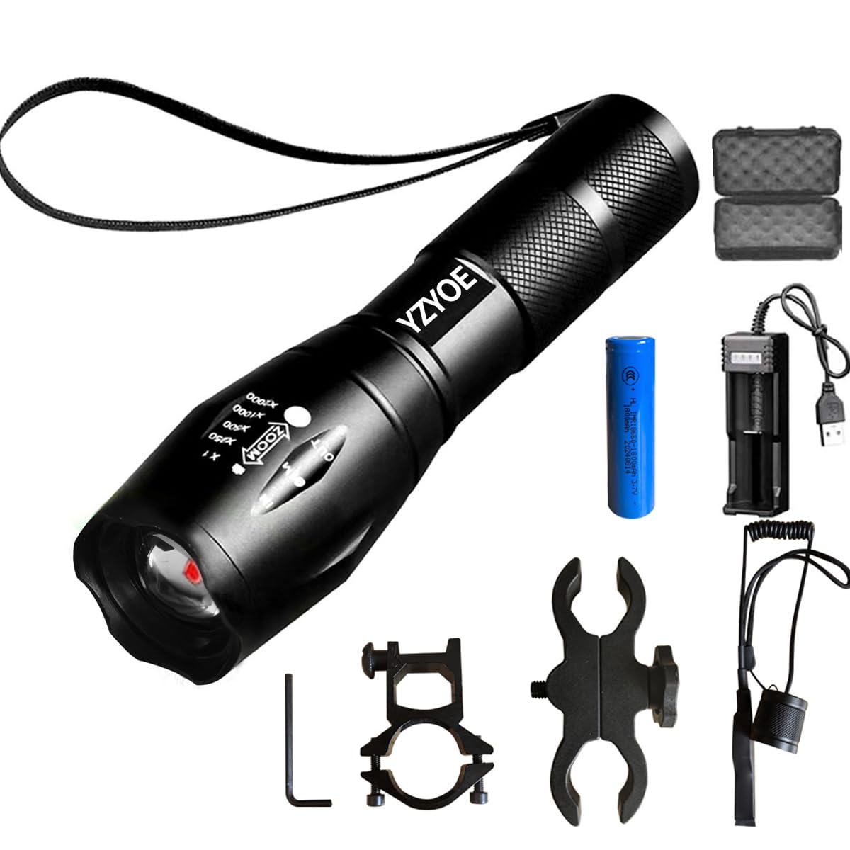 YZYOE Rechargeable 850NM Infrared Tactical Flashlight, 850 Infrared Hunting Light with Variable Zoom Flashlight