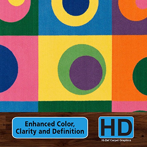 Colorful Abstract Area Rug for Kids' Classroom