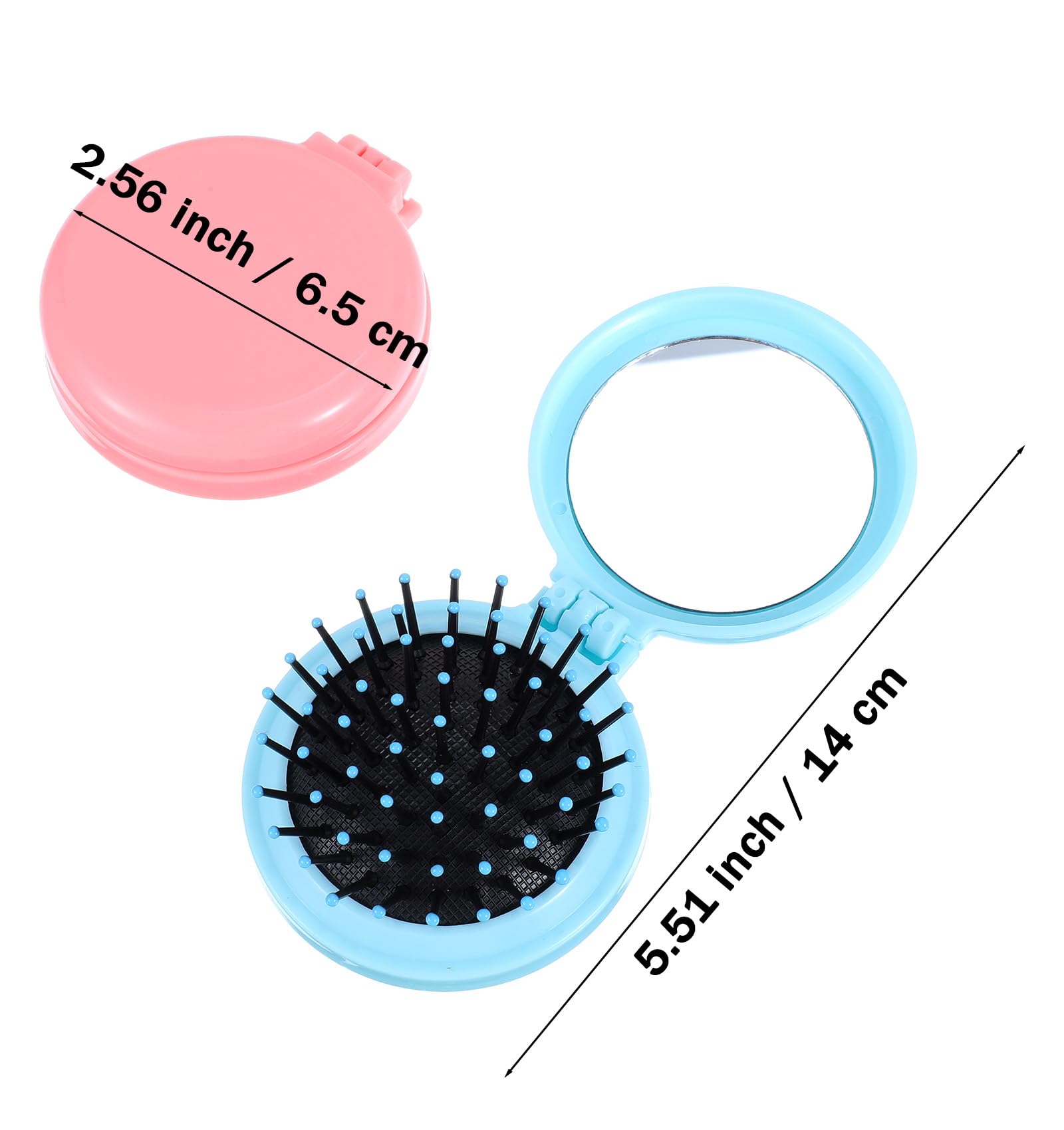 Foldable Hair Brush, 6 Pcs 6.5 cm Compact Hairbrush, Rounded-tip & Foldable Handbag Hairbrushes for Women Men, Girls, Travel - Image 4