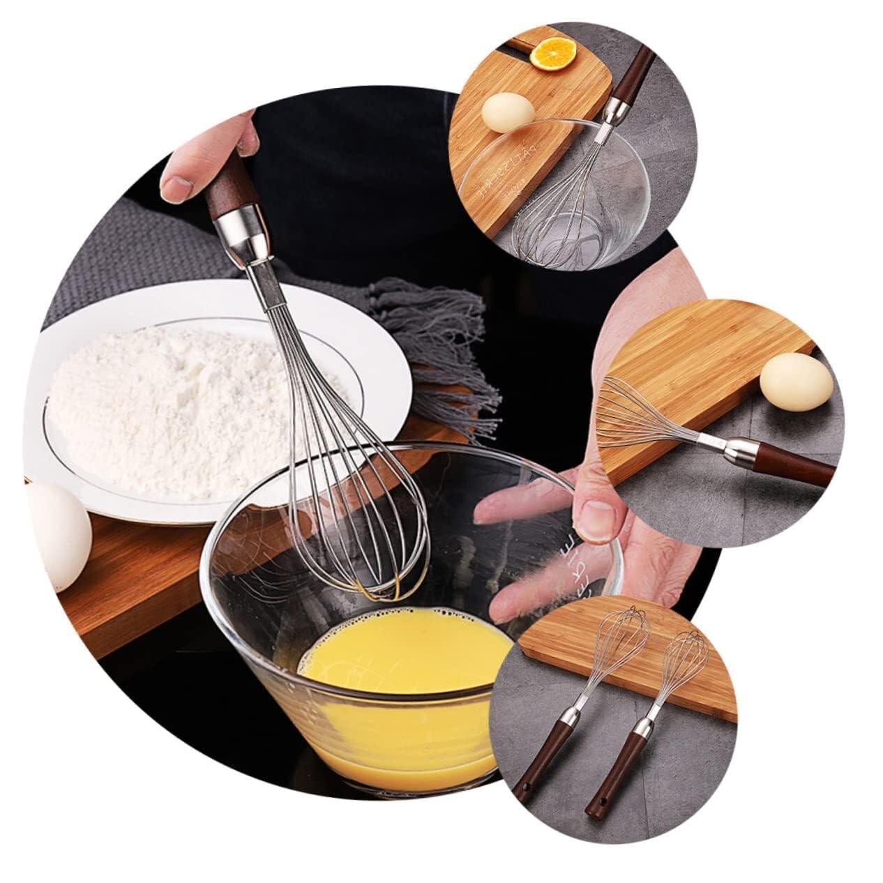 Batidor Varillas Cocina Batidor De Huevos De Mano De Acero Inoxidable, Batidora Manual Pequeña For Hornear, Pastelería De Cocina Barillas Batir Batidor De Huevo
