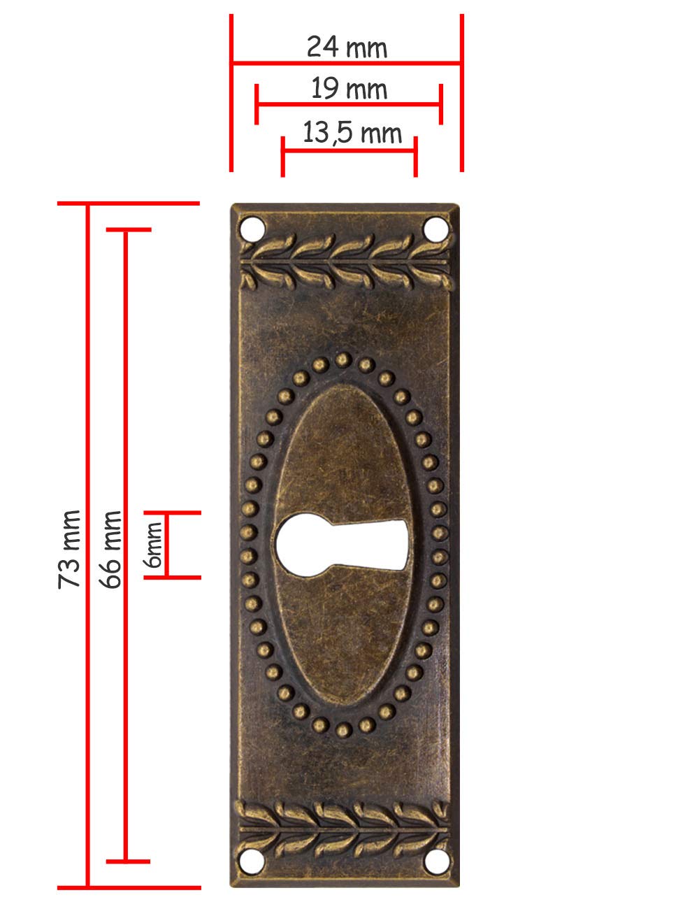 Entrée de serrure Empire laiton - Lejeune Frères