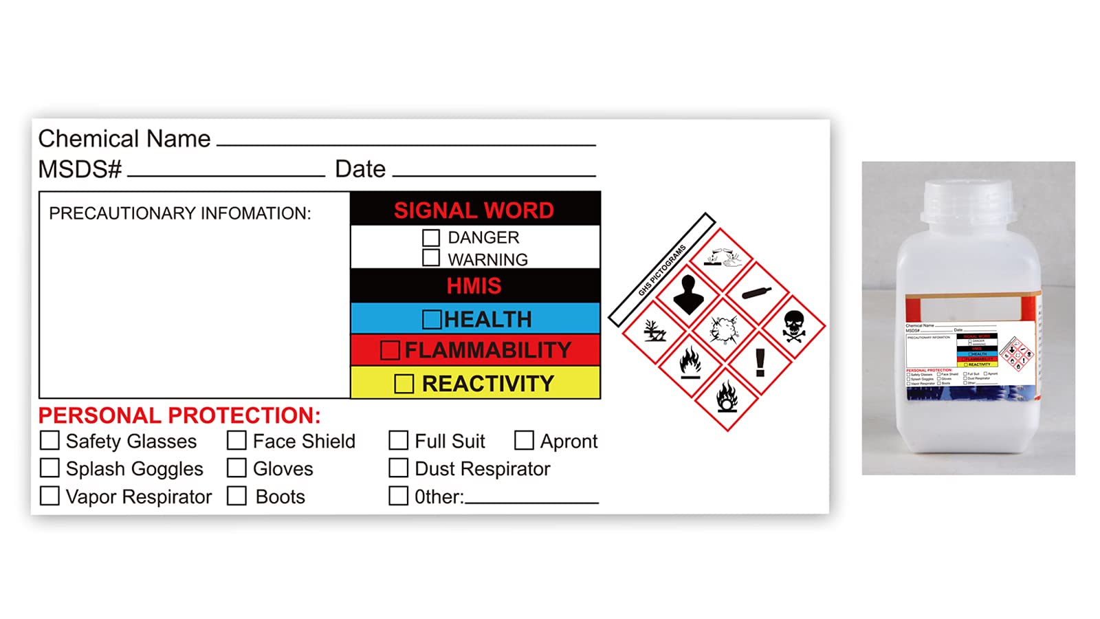 Buy Identifying and Marking Sticker SDS Stickers Writein Labels 2x4