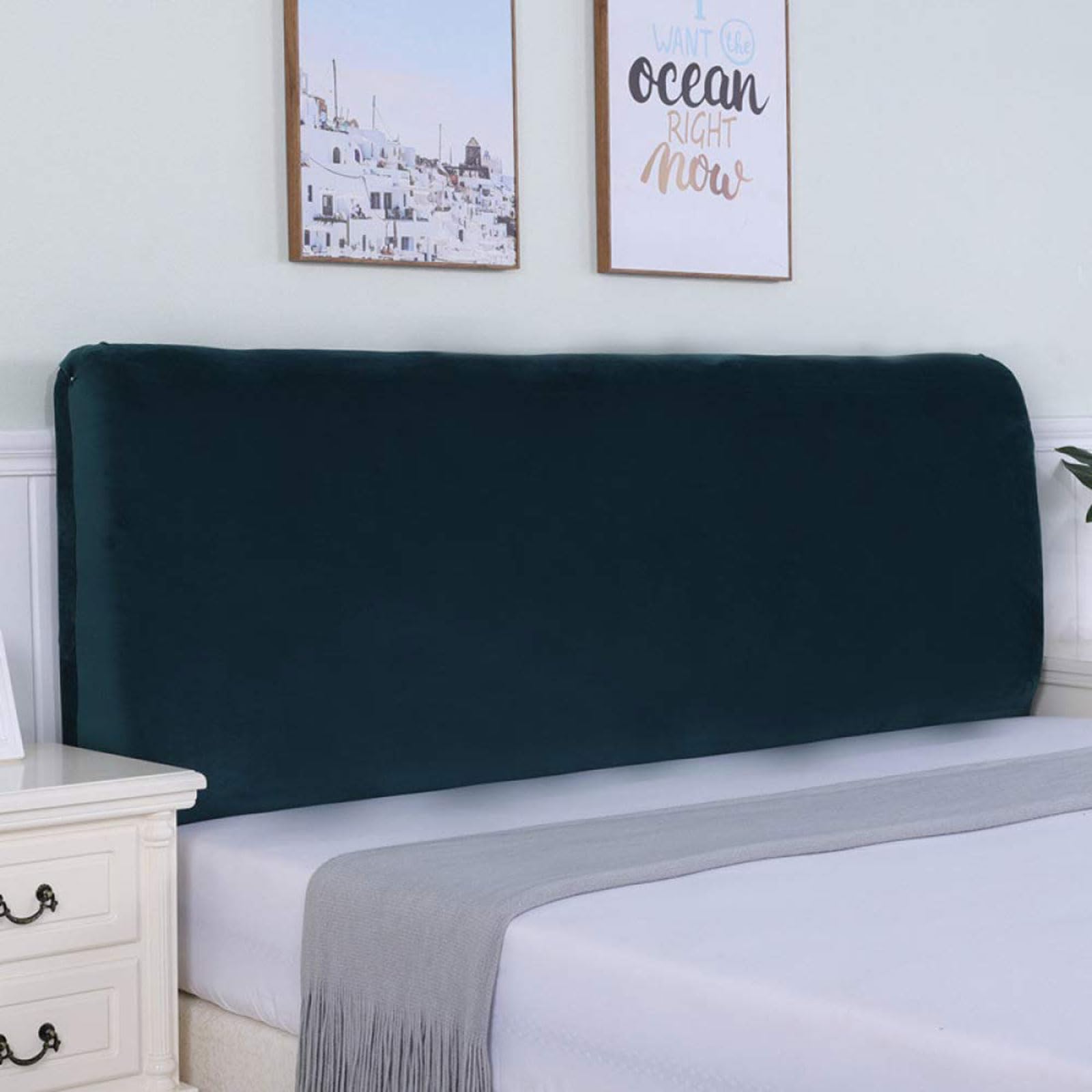 Housse De Tête De Lit En Velours Extensible 360° - Gris Foncé 160 Cm - Protection Douce Et Élégante Pour Lit Simple/Double Housse De Tête De Lit En Velours Extensible 360° - Gris Foncé 160 Cm - Protection Douce Et Élégante Pour Lit Simple/Double
