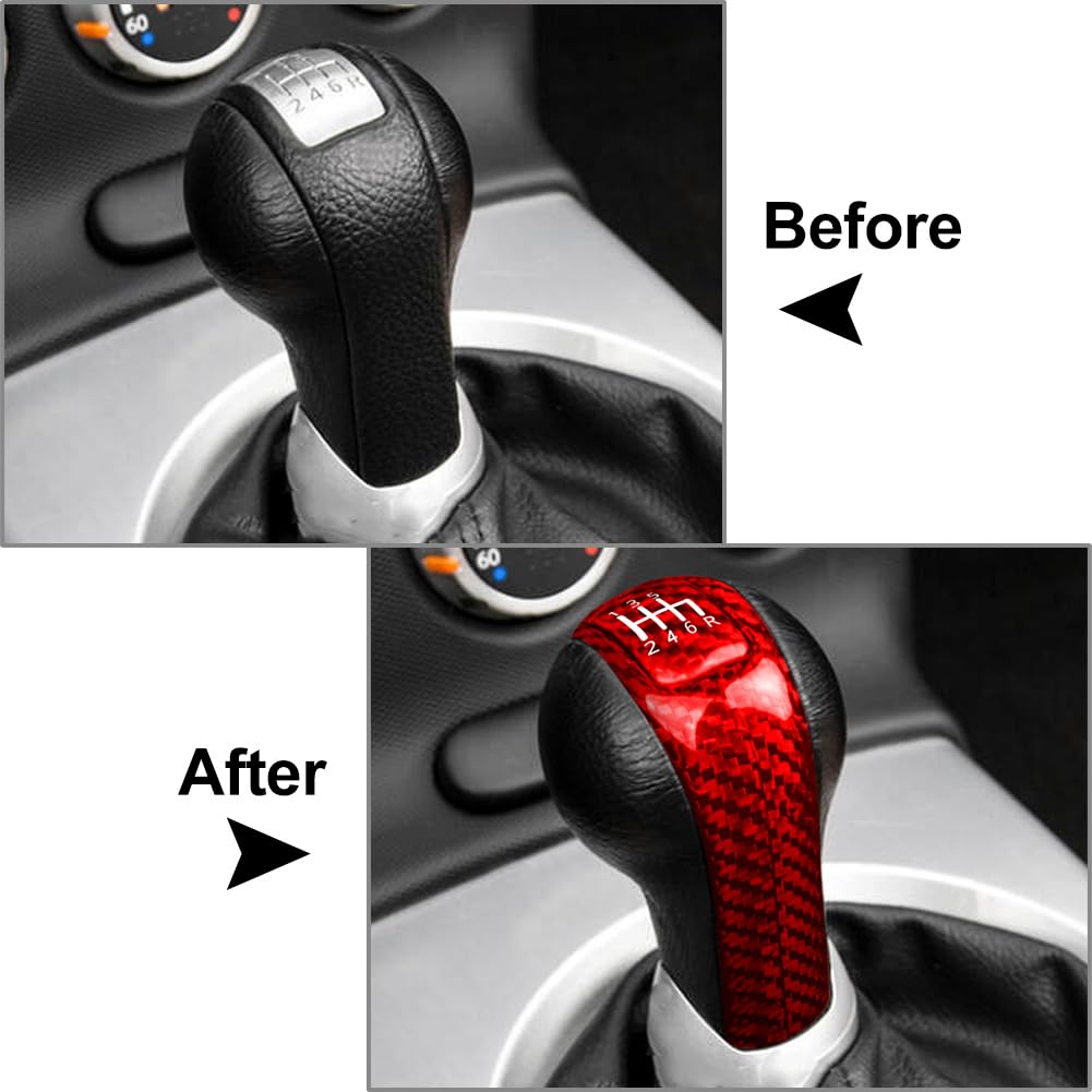 FSFYUK Auto Hart Carbon Fiber Konsole Schaltknauf Abdeckung Für 350Z 2003-2009, Köpfe Steuerung schwarz