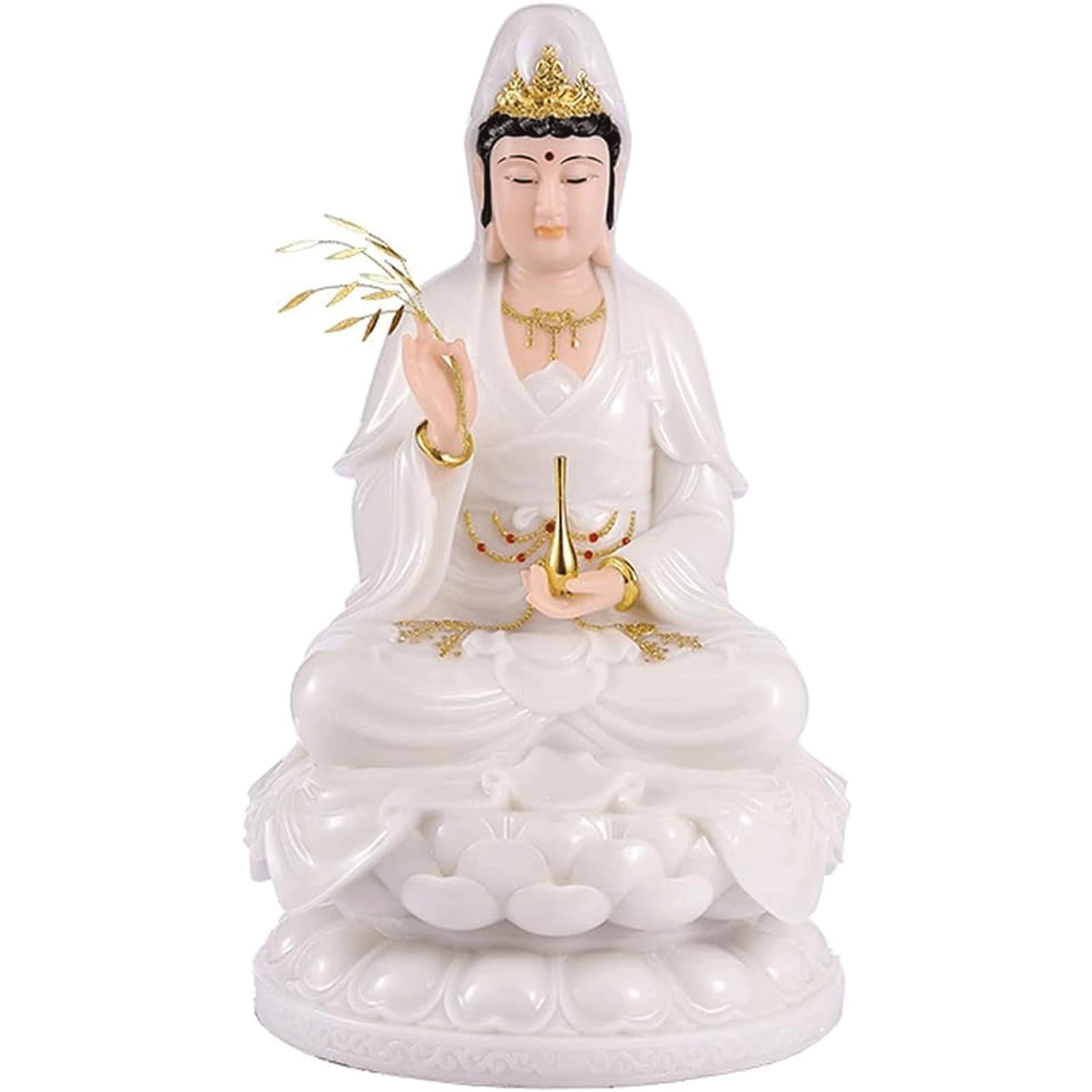 Estatua de Buda Avalokitesvara para decoración Zen, estatuilla de Buda, Adorno Artesanal, Escultura de Jade de Mano de Obra Premium