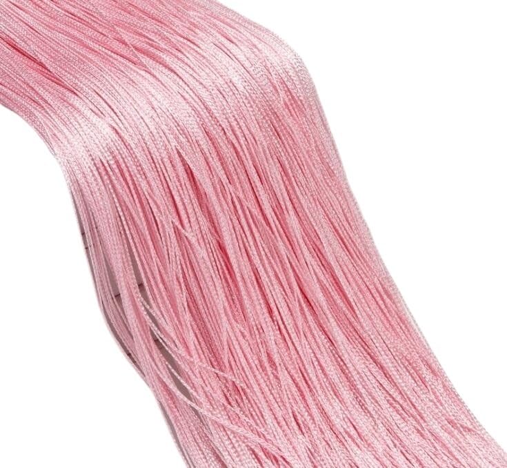 Fadenvorhang 3 x 2,6 m Lange Fadenvorhänge im Wohnzimmer, Trennlinie, Volant for Fenster, einfarbig, Hochzeitsfeier-Dekorationsvorhang für Türen & Fenster(Pink,3x2.9m)