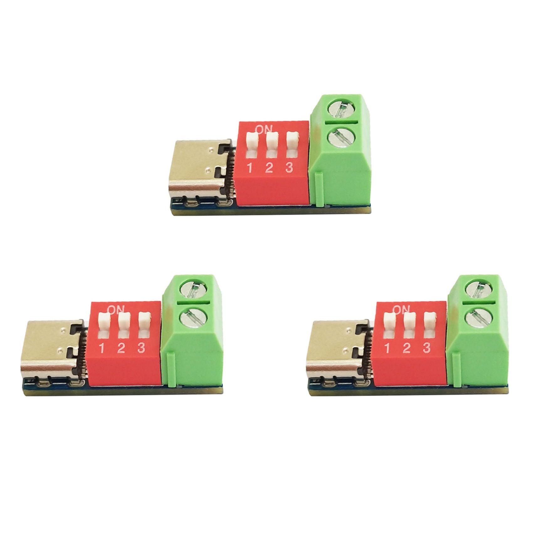 Bloepum 3PCS Type-C PD QC Trigger 5V-20V DC Adjustable Voltage Power Module Dial Adjustment Voltage Fast Charging Decoy Module