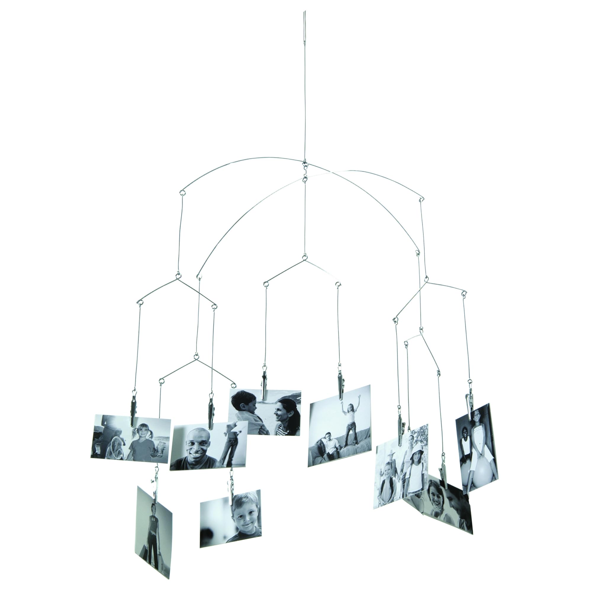 Kikkerland MH16 Steel 10-Clip Photo Mobile - Silver