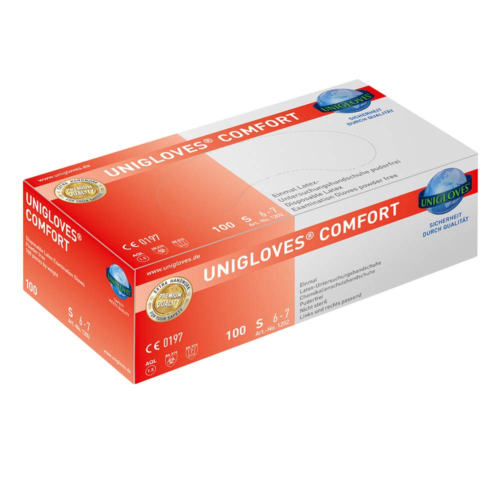 Unigloves Comfort, Latex Einmal- / Untersuchungshandschuh, Größe M (1x100 Stück) Gewerbe, Industrie & Wissenschaft