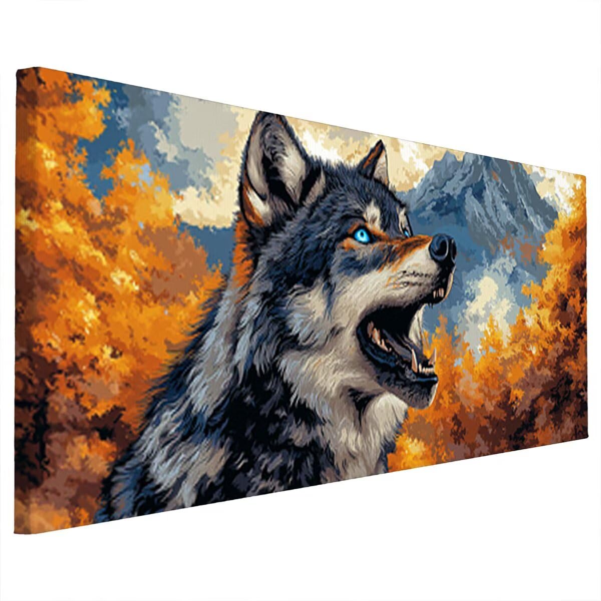 Duża sztuka diamentowa dla dorosłych, 140 x 60 cm, diamentowy wilk, akcesoria artystyczne dla dzieci, początkujących, 5D, DIY, pełne wiercenie, płótno, klejnot, sztuka i rzemiosło, hobby dla dorosłych