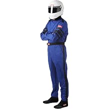RaceQuip 110023RQP 110 Series 1-Pc Driving Suit SFI 3.2A/1 Blue/Black Stripe Medium