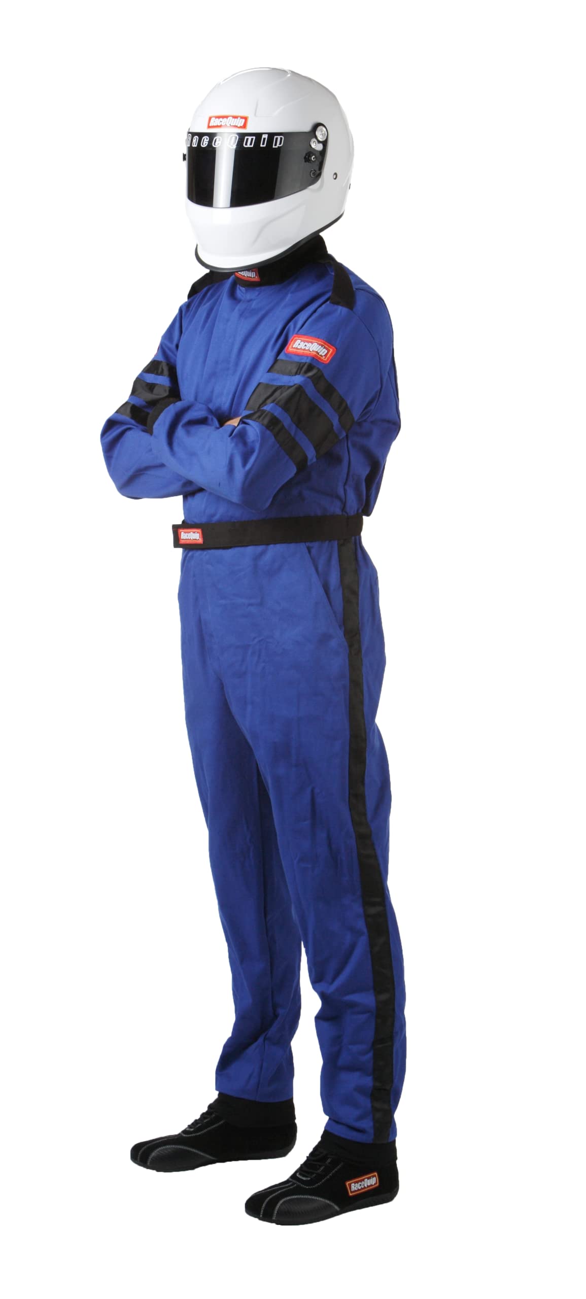 RaceQuip 110028RQP 110 Series 1-Pc Race Suit SFI 3.2A/1 Blue/Black Stripe 3XL