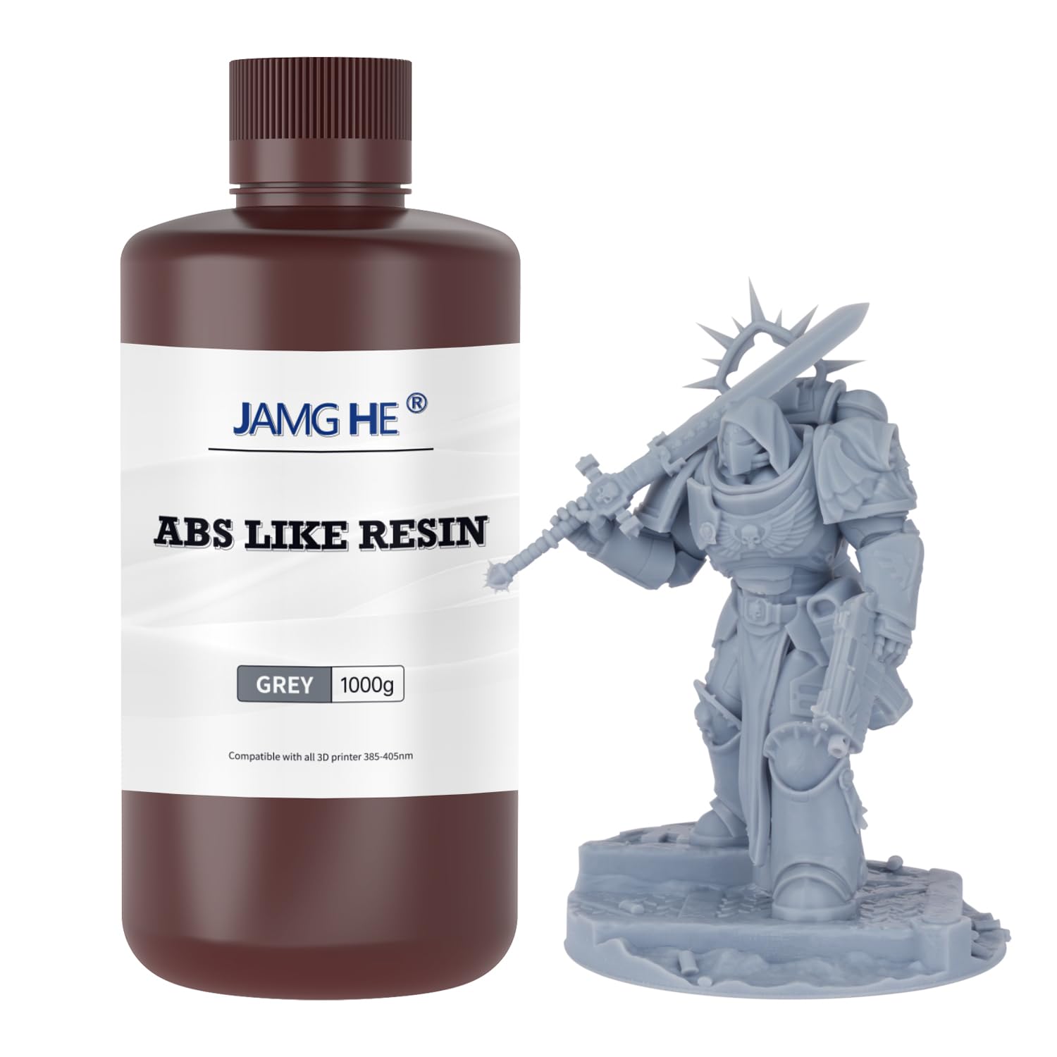 Żywica do drukarki 3D podobna do ABS 1 kg, 405 nm UV-Curing Standardowa żywica fotopolimerowa szybka do druku LCD/DLP/SLA, niek i wysokiej precyzji, szary