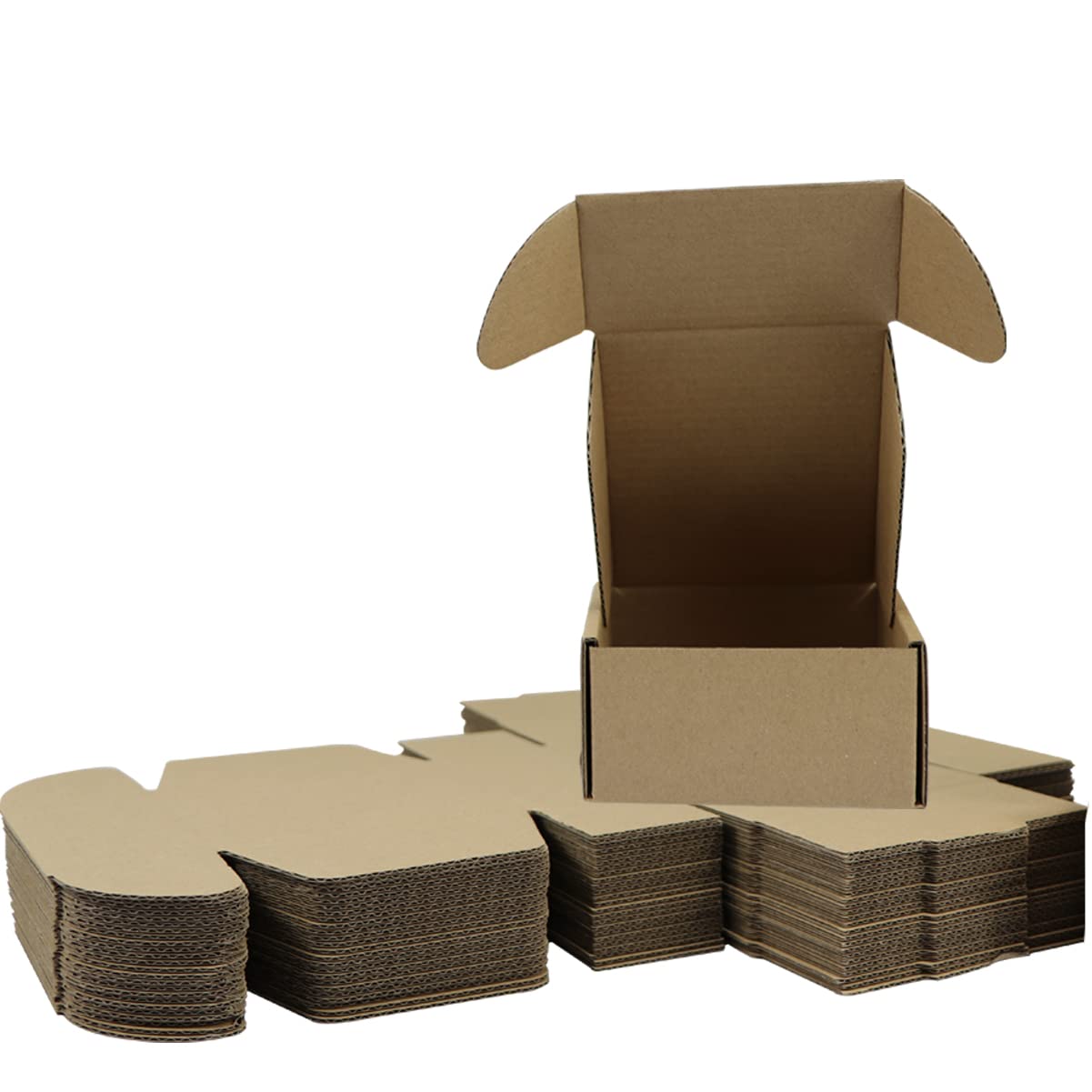 ZhaoCo Paquete de 25 cajas de envío de cartón corrugado, 10 x 10 x 5 cm, cajas de envío pequeñas de cartón para regalos, color marrón
