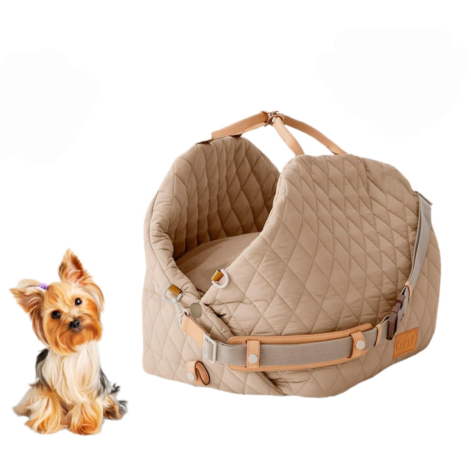 Seggiolino auto per cani di piccola taglia, seggiolini per animali domestici per auto con guinzaglio di sicurezza a clip, rimovibile e lavabile, lettino da viaggio sotto i 11,3 kg