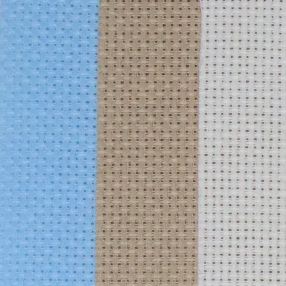 Image of KCS 3 pc of 15 inch x 18 inch(38cmx45cm) 16 Count Cross Stitch Cotton Aida Cloth Needlework Rolled Fabric Box,16CT,Light Blue+Khaki+Antique White