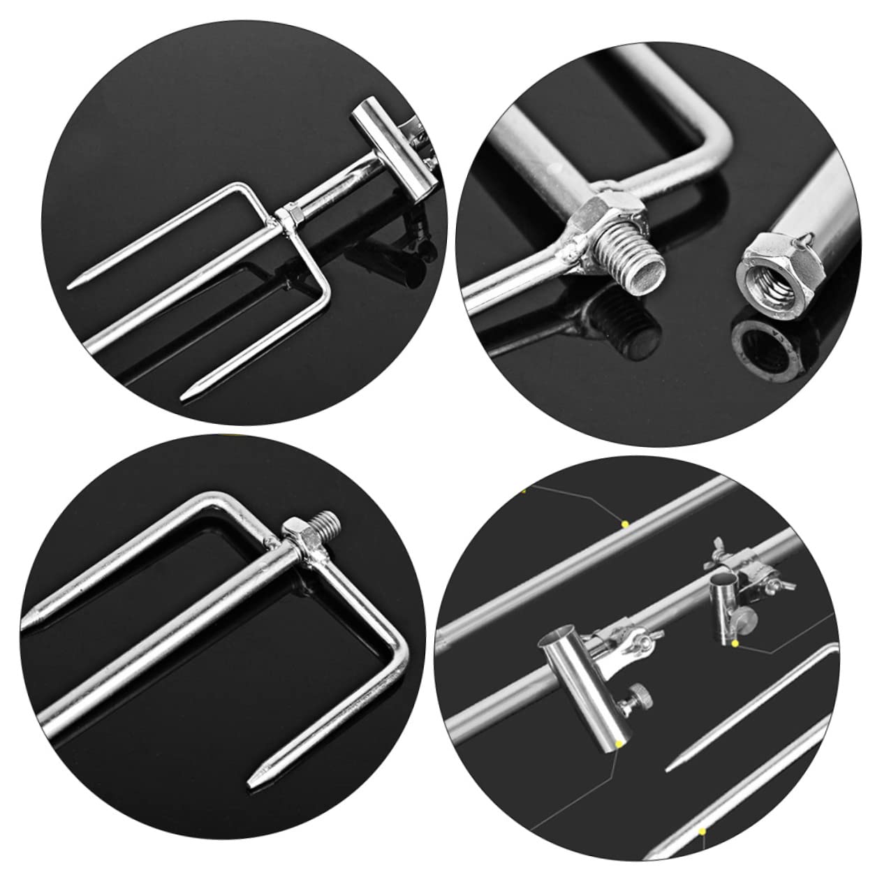 KICHOUSE Rod Holders for Bank Fishing Bait Tray Rack Sturdy Fishing Stand Adjustable Length Smooth and Durable