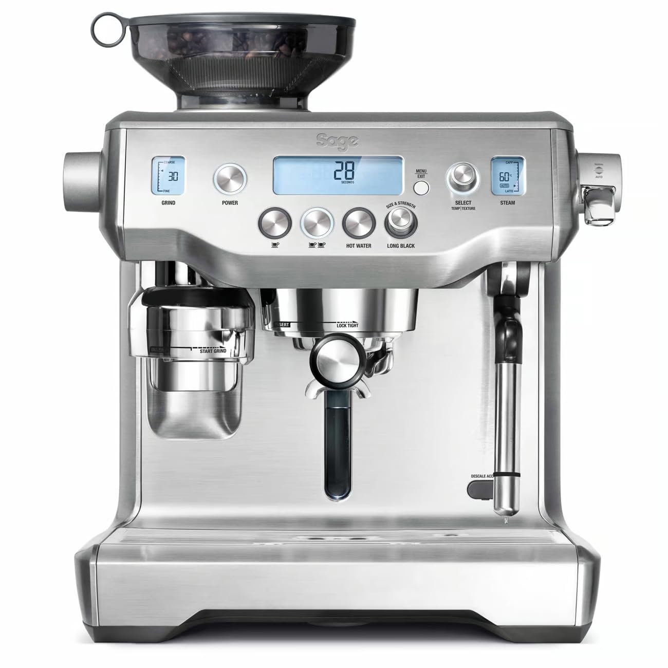 Sage - The Oracle - Macchina da Caffè in Grani con Montalatte Manuale e Automatico - Acciaio Inox Spazzolato