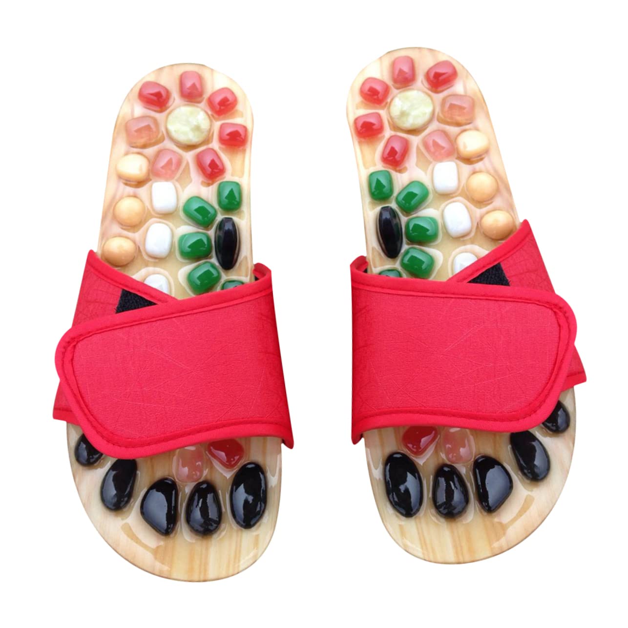 Massage Hausschuhe Schuhe Fußmassagegerät Weihnachten Party Rot 41-42