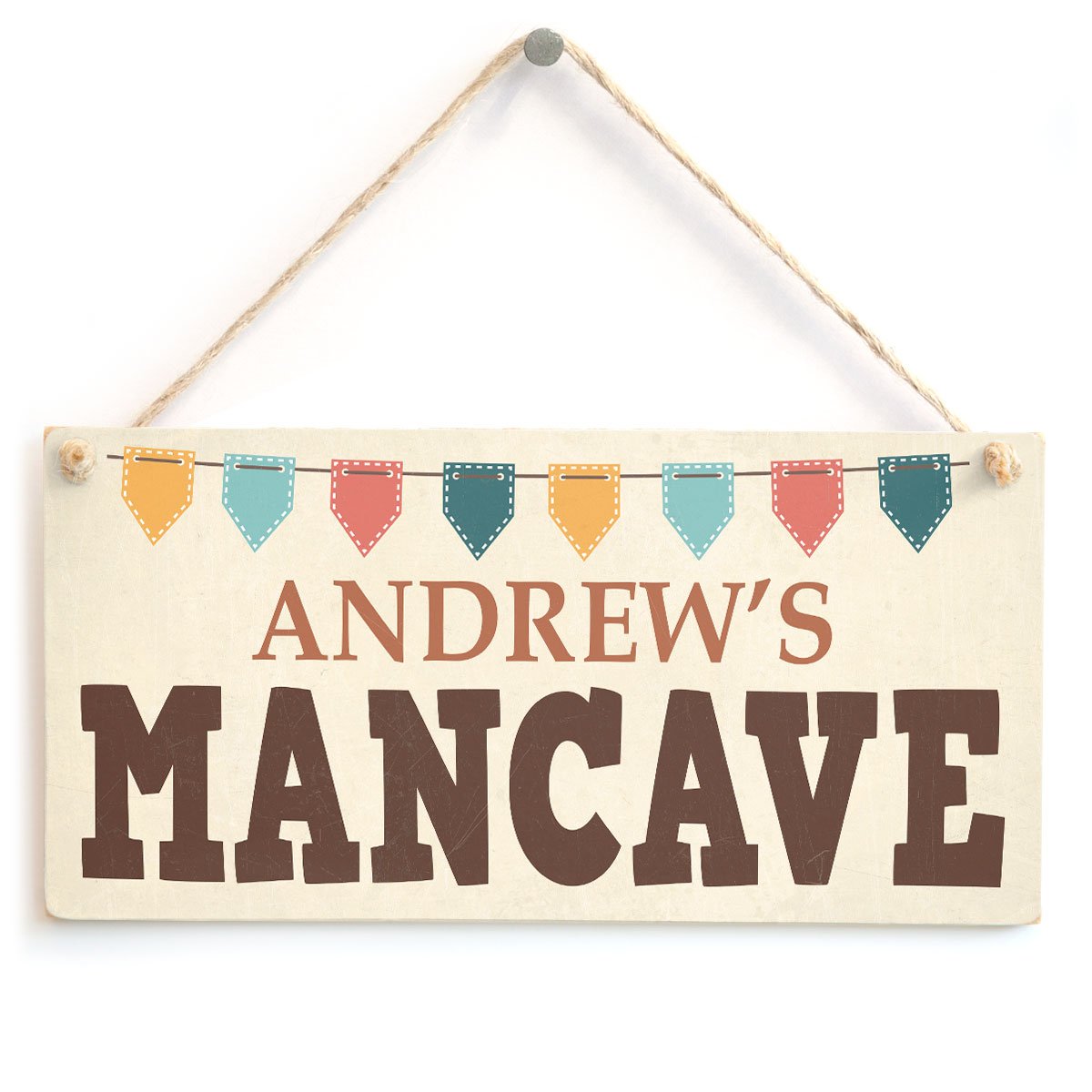 Personalised Man Cave Sign - Dad Gift - Custom Wooden Man Cave Sign