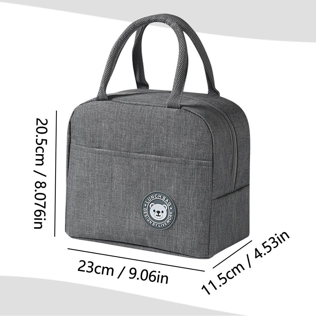 SHSMPXOY Lunch Bag,6L Insulated Lunch Bags for Women,Thermal Lunchs Bag for Men Kids Girls Ladies,Lunchs Cool Bag Water-Resistant Thermal Leak-Proof Lunches Organizer for Work,Picnic (Grey) - Image 2