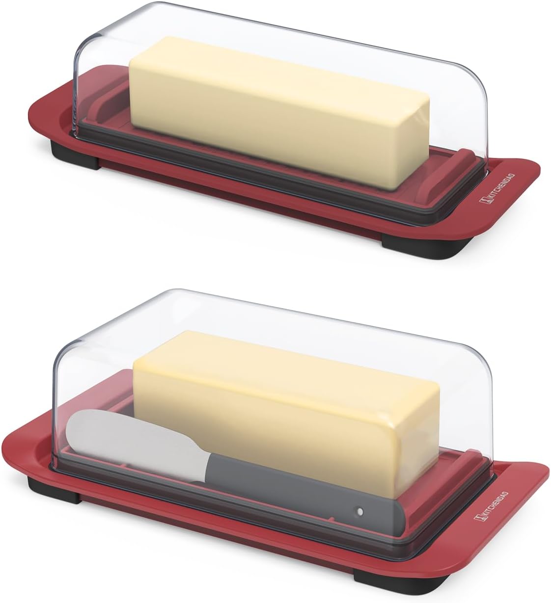 KITCHENDAO Airtight Butter Dish with Lid（With and without knife）