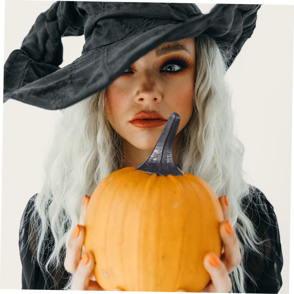 NUOBESTY 7 Set Manico di Zucca in Plastica - Decorazione Lanterna Lampada di Zucca Gambi di Zucca Teste di Zucca Steli di Zucca in Tessuto Ciotola di Zucca Schiacciare Colorful 36 Pezzi * 7