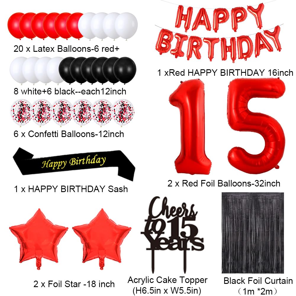 LASKYER Happy 15th Birthday Decorations - Large Purple Backdrop Banner (78”x47”), Cheers To Fifteen Years Party Supplies - View #8