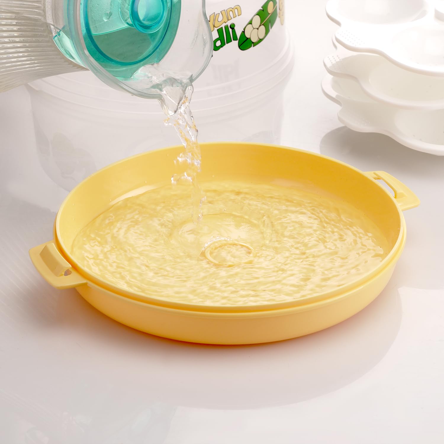 Nayasa Plastic Microwave Big Idli Maker | BPA Free & Food Grade | Make 12 Idlis | Ideal for Steaming Idlis, Pancakes, Modak, Momos | Yellow 1