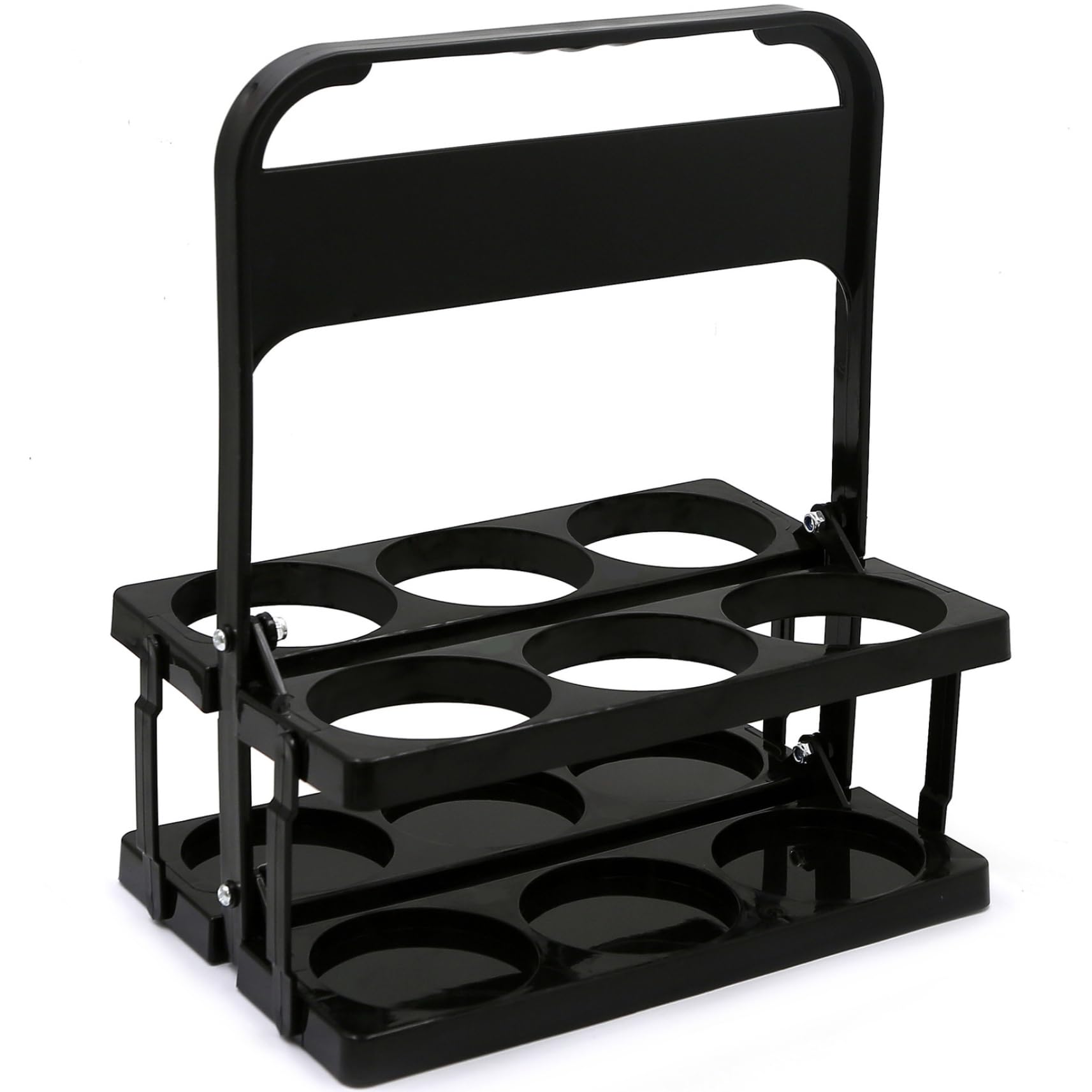 CAKEEYUM Drink Carrier With Handle Cup Carriers For Drinks Foldable Plastic Cup Holder Reusable Holder Carrier with Handle (Black) 6-Pack Beer Bottle