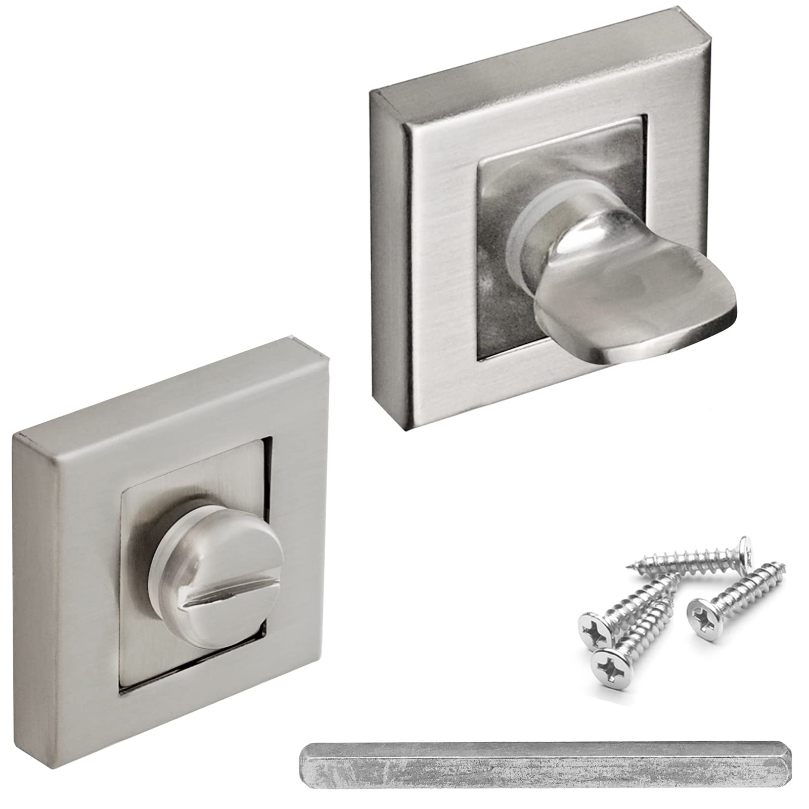 DecoranddecorSquare Bathroom Thumbturn And ReleaseSatin Nickel from B&Q