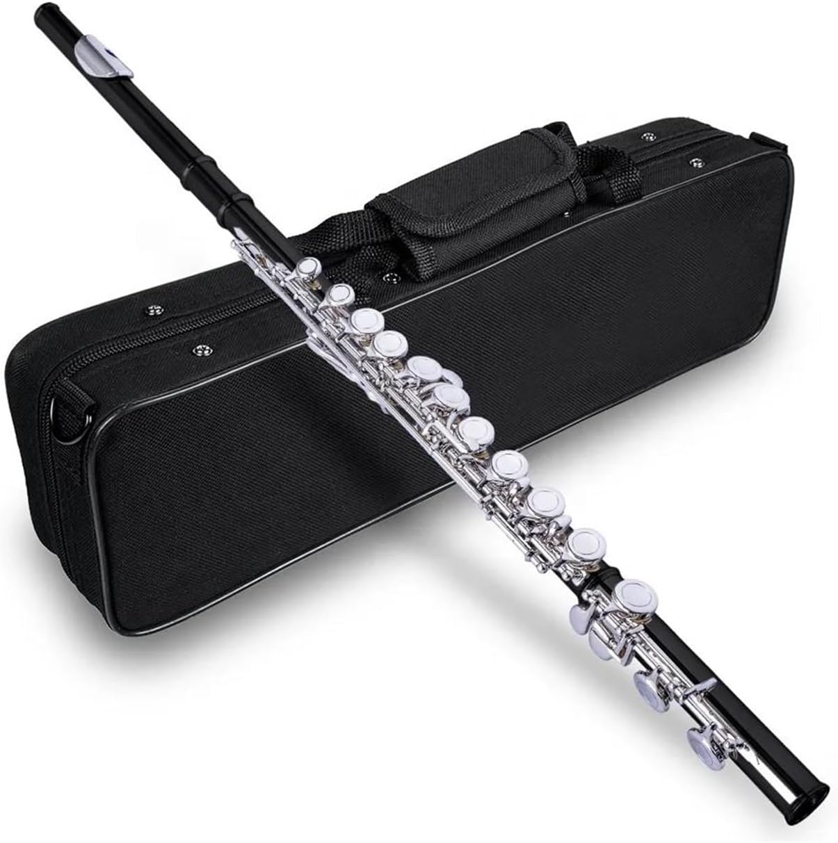 フルートセット 白銅製の16キーの閉穴湾曲フルートを演奏する