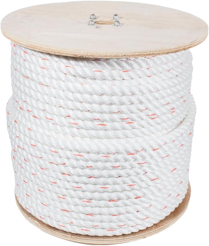 Poly Dacron Rope (3/4 Inch, 50 Feet) Twisted 3 Strand Line