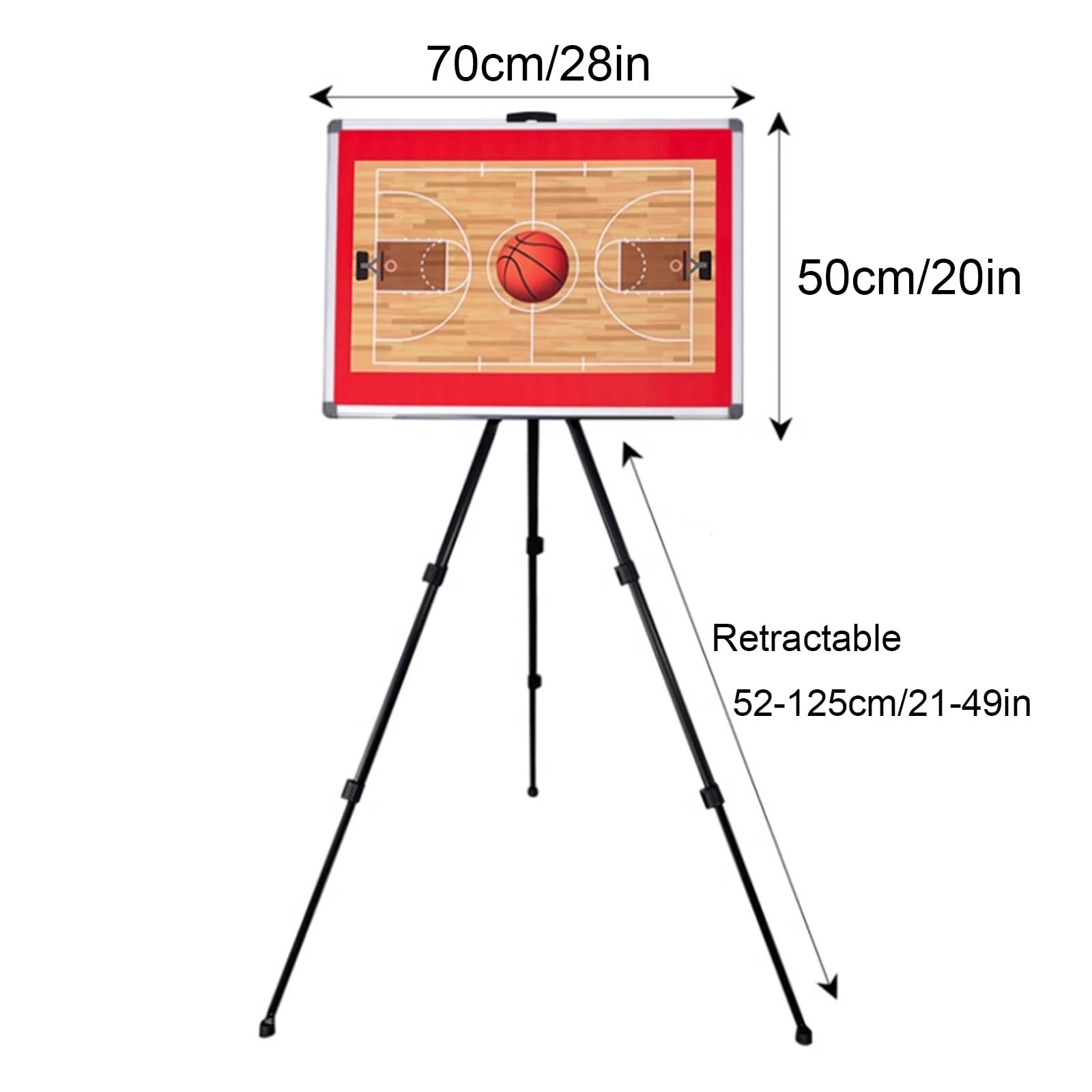 SCBTGKLN Magnetisches Basketball-Klemmbrett, Doppelseitiges Trocken Abwischbares Coaching-Board, mit Tragbarem Stativständer, for Unterrichten
