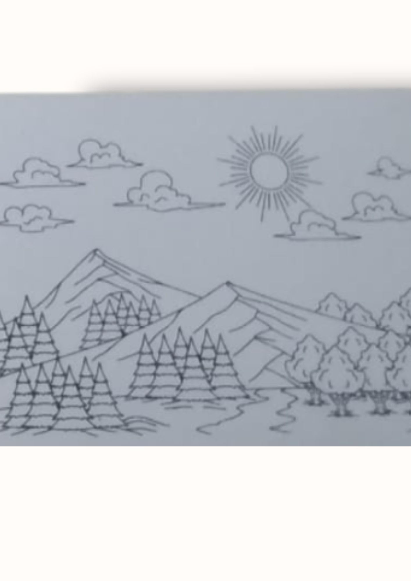 Sarearts Nature Scene on10x8 inch Pre Printed Canvas