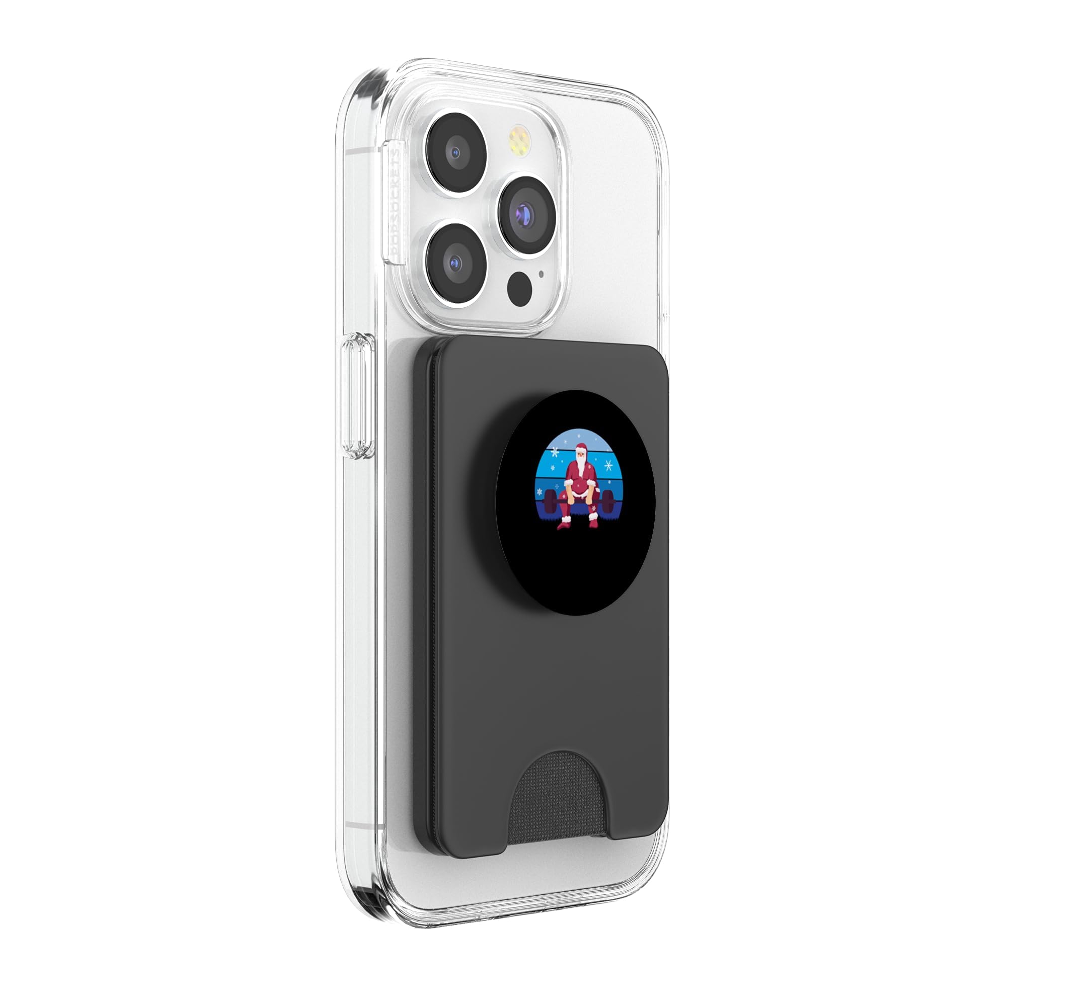 Santa Halterofilia Navidad Fitness Gimnasio Peso Muerto Navidad PopSockets PopWallet para MagSafe