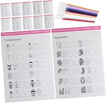 ネイルアート用品セット（練習用手付き） Amazon | VINTORKY 1セットネイルアート練習用 手描きテンプレートと
