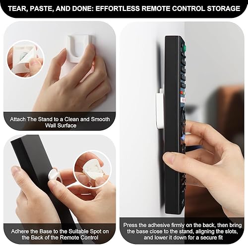 Miniatura 5 de WALLFID Soporte magnético de pared para control remoto, innovador diseño de ranura para organización sin esfuerzo de suministros para el hogar, la